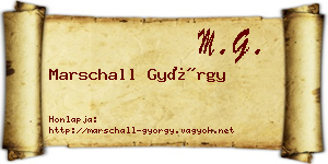 Marschall György névjegykártya