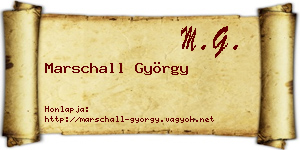 Marschall György névjegykártya